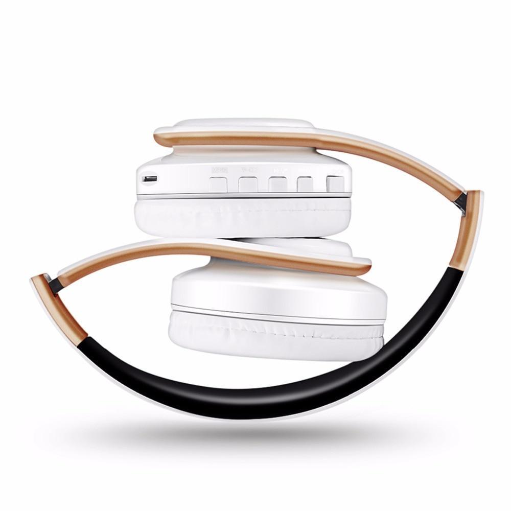 Stevvex wireless Bluetooth headphones with microphone, white overear cups beige headband on Tampa Home & Garden Store