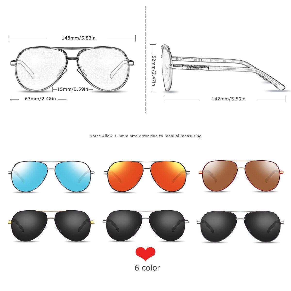 Stevvex polarized aviator sunglasses with UV400 protection, six color variants on Tampa Home & Garden Store