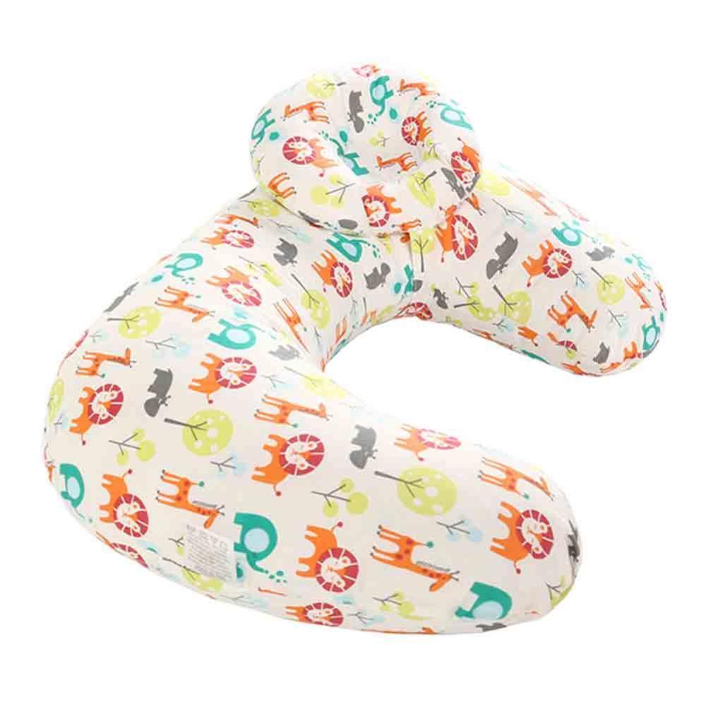 Stevvex newborn nursing pillow U-shaped with colorful print on white fabric on Tampa Home & Garden Store