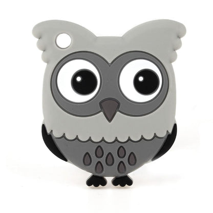 Baby silicone teether gray owl Stevvex BPA free with large eyes on Tampa Home & Garden Store