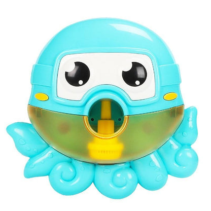 Baby educational bubble bath toy with Stevvex blue helmet face, yellow nozzle and tentacles on Tampa Home & Garden Store