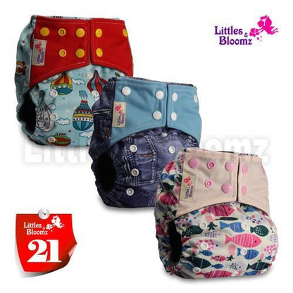 Stevvex cloth nappies set: Modern Luxury printed pocket nappies, 3-pack on Tampa Home & Garden Store
