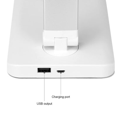 Stevvex ST5LM45019LLK desk lamp base with USB charging port and USB output, white finish on Tampa Home & Garden Store