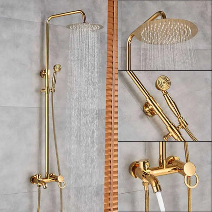 Juego de grifo de ducha de 3 vías con boquilla de lluvia y cascada