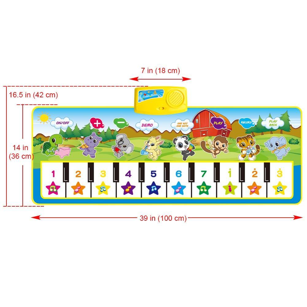 Animals Musical Mat by Stevvex with 10-key piano and record function, colorful educational toy on Tampa Home & Garden Store