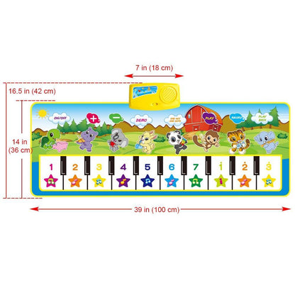 Animals Musical Mat by Stevvex with 10-key piano and record function, colorful educational toy on Tampa Home & Garden Store