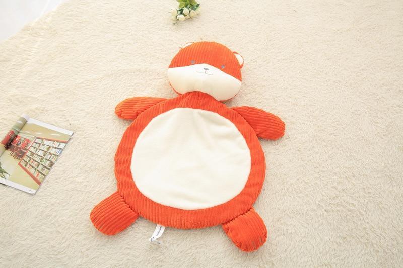 Plush climbing carpet play mat by Stevvex, orange fox design, soft cotton newborn floor mat on Tampa Home & Garden Store