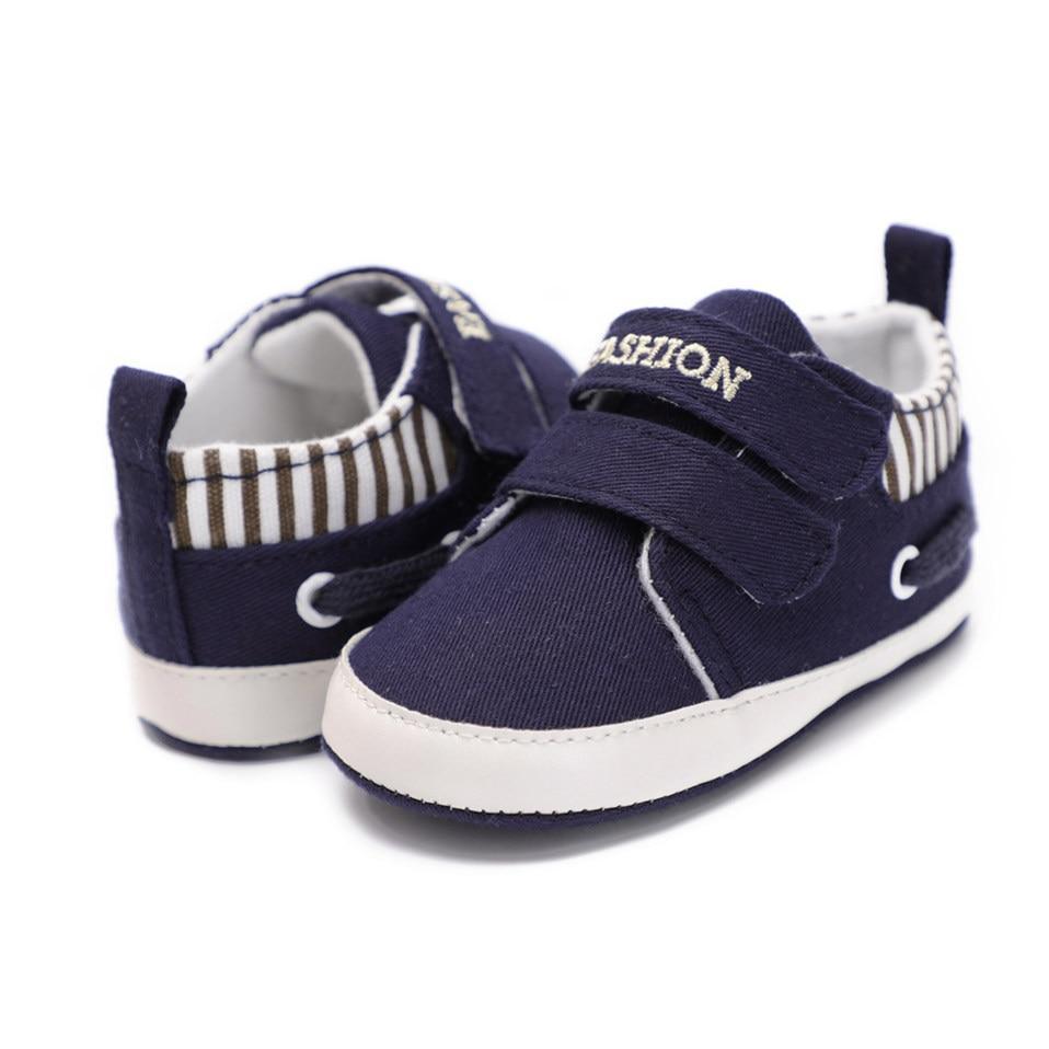 Stevvex navy blue canvas first walkers baby sneakers with Velcro strap and white sole on Tampa Home & Garden Store
