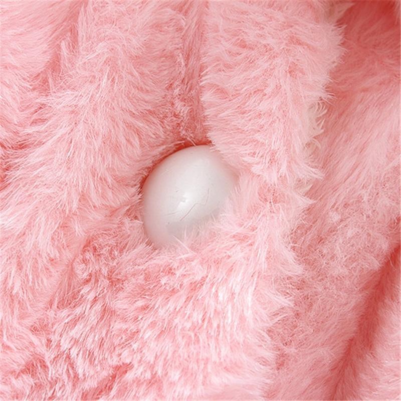 Pink fluffy rabbit fur baby coat with white button, newborn girls outerwear on Tampa Home & Garden Store