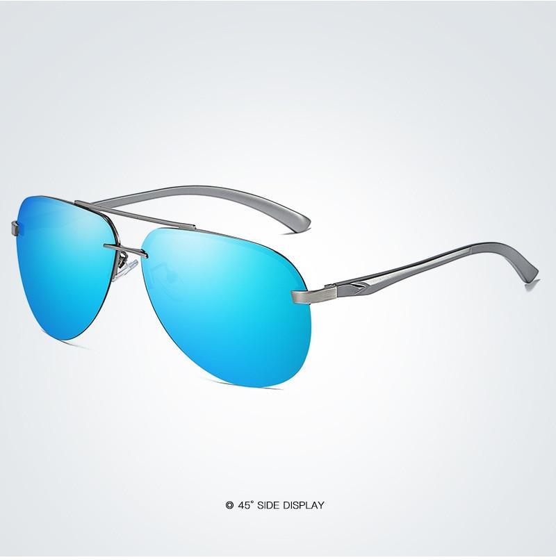 Stevvex polarized aviator sunglasses aluminium-magnesium frame blue mirrored lenses UV400 pair on Tampa Home & Garden Store