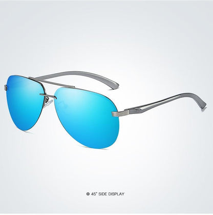Stevvex polarized aviator sunglasses aluminium-magnesium frame blue mirrored lenses UV400 pair on Tampa Home & Garden Store