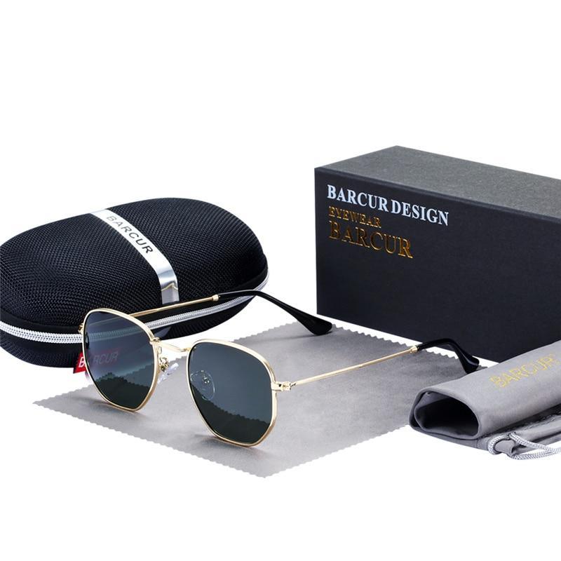 Stevvex unisex luxury classic retro sunglasses with gold stainless steel frame and UV400 lenses on Tampa Home & Garden Store