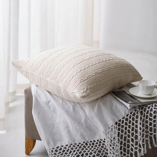 Claret Knit Pillow Case for Cozy Room Accent