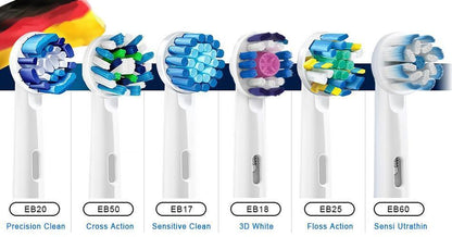 Sonic Vibration Electric Toothbrush by Stevvex with 6 replaceable heads in color designs on Tampa Home & Garden Store
