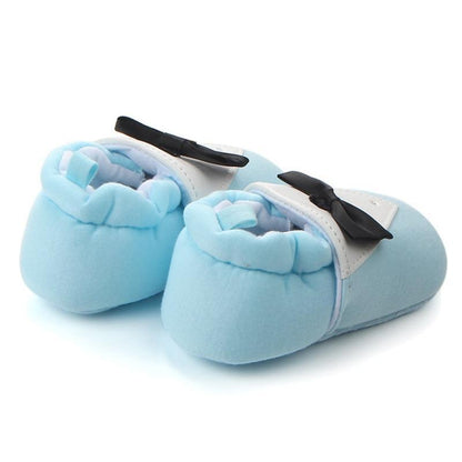 Stevvex baby walker pair in light blue cotton with black butterfly-knot bows on Tampa Home & Garden Store
