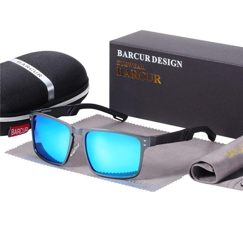 Stevvex aluminium magnesium square men's luxury sport sunglasses mirrored polarized UV400 on Tampa Home & Garden Store