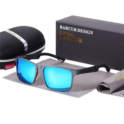 Stevvex aluminium magnesium square men's luxury sport sunglasses mirrored polarized UV400 on Tampa Home & Garden Store