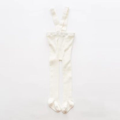 Newborn baby pants with high waist cross belt suspenders in ivory Stevvex on Tampa Home & Garden Store