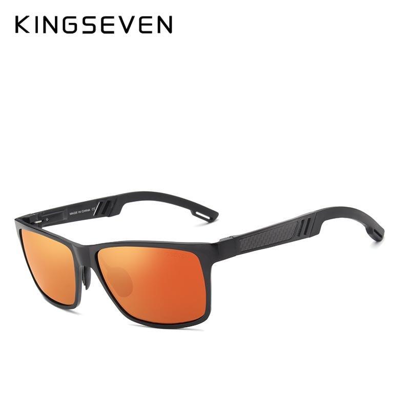 Stevvex STS9NC17004DPR polarized sunglasses with aluminium frame and orange mirrored lenses on Tampa Home & Garden Store