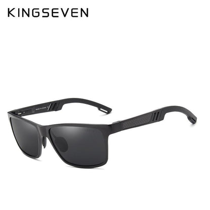 Sunglasses black aluminum frame polarized lenses Kingseven logo sporty retro driving on Tampa Home & Garden Store