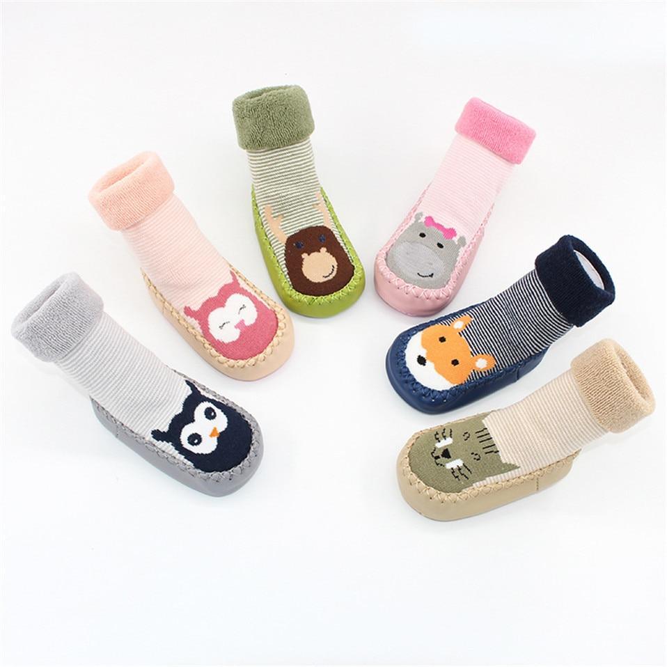 Baby warm stretchy booties sock with rubber soles by Stevvex, 7-pair set, assorted colors on Tampa Home & Garden Store