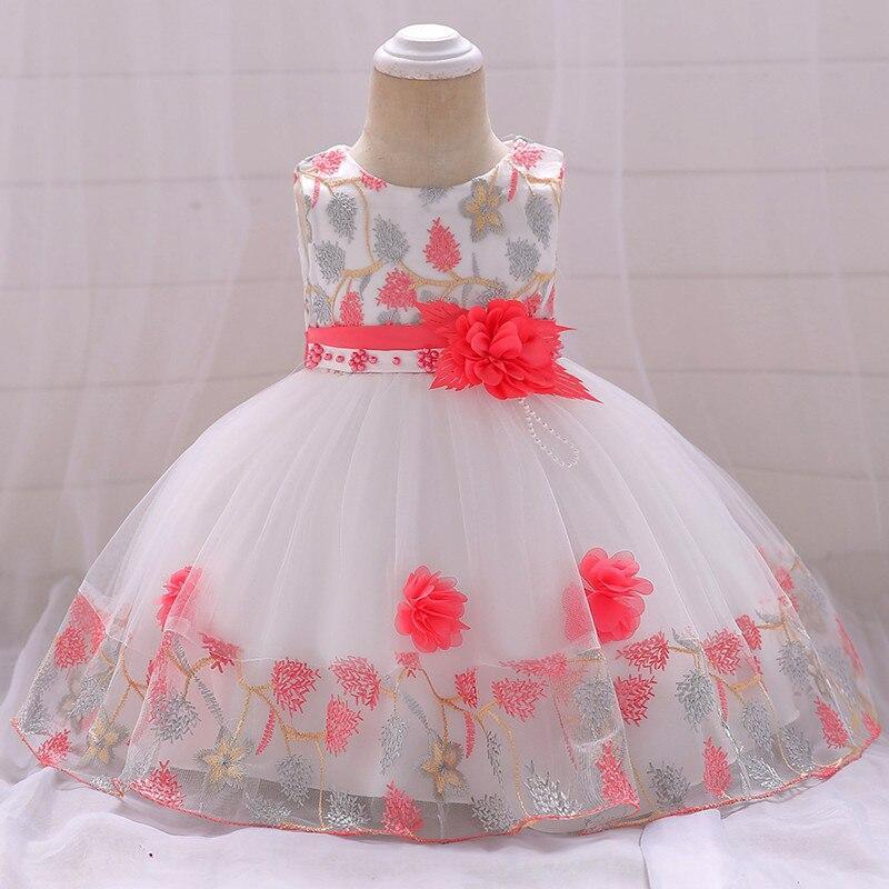 Stevvex baby dress lace tulle with pink belt and embroidered petals on Tampa Home & Garden Store