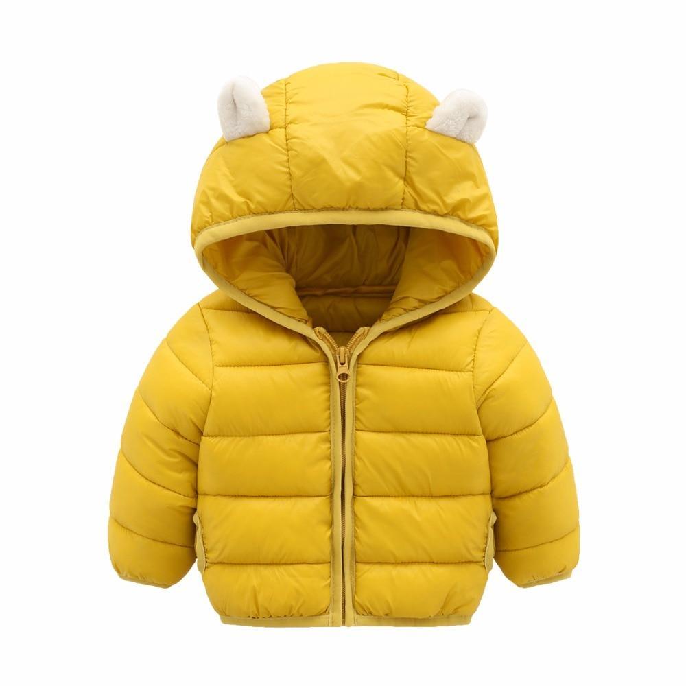 Stevvex baby winter padded jacket yellow bear-ear hood puffer coat newborn warm outerwear on Tampa Home & Garden Store