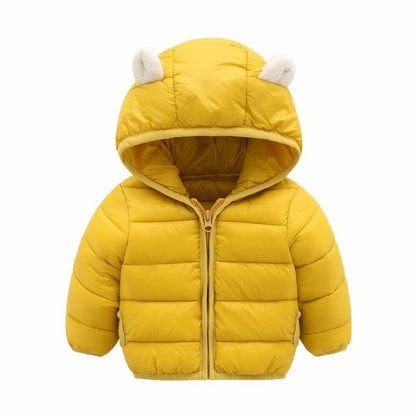 Stevvex baby winter padded jacket yellow bear-ear hood puffer coat newborn warm outerwear on Tampa Home & Garden Store