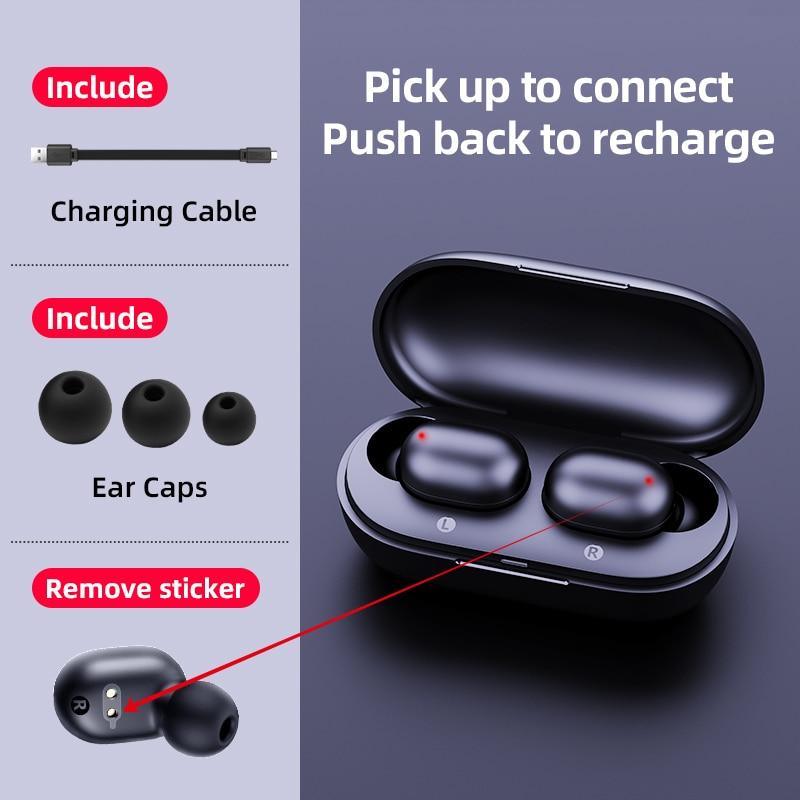Fingerprint touch Bluetooth earphones by Stevvex with charging case, HD stereo, noise cancelling on Tampa Home & Garden Store