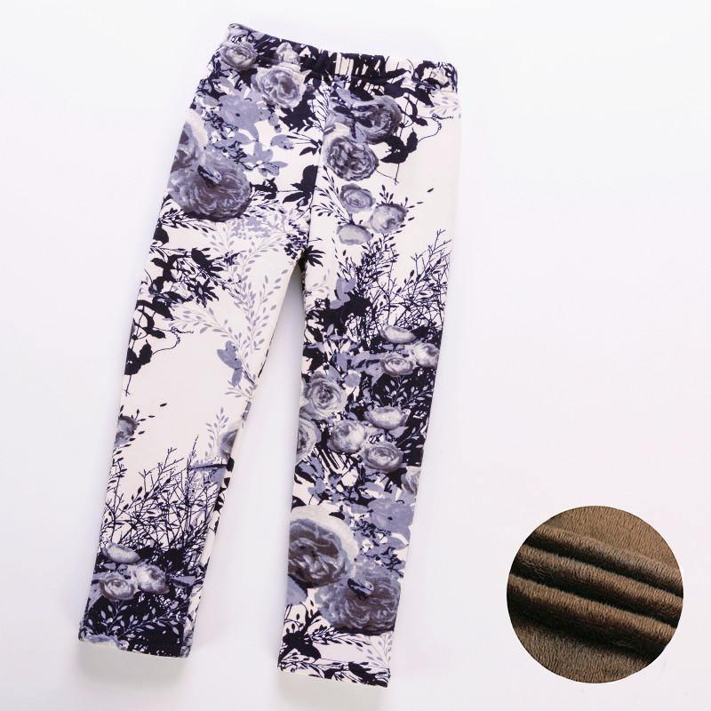 Stevvex thickened kids leggings with grayscale floral print on Tampa Home & Garden Store