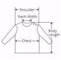 Stevvex infant hooded warm jacket sizing diagram with shoulder, neck width, chest and sleeve length on Tampa Home & Garden Store