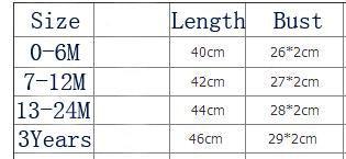 Stevvex baby coats size chart showing Length and Bust for 0-6M to 3 Years on Tampa Home & Garden Store