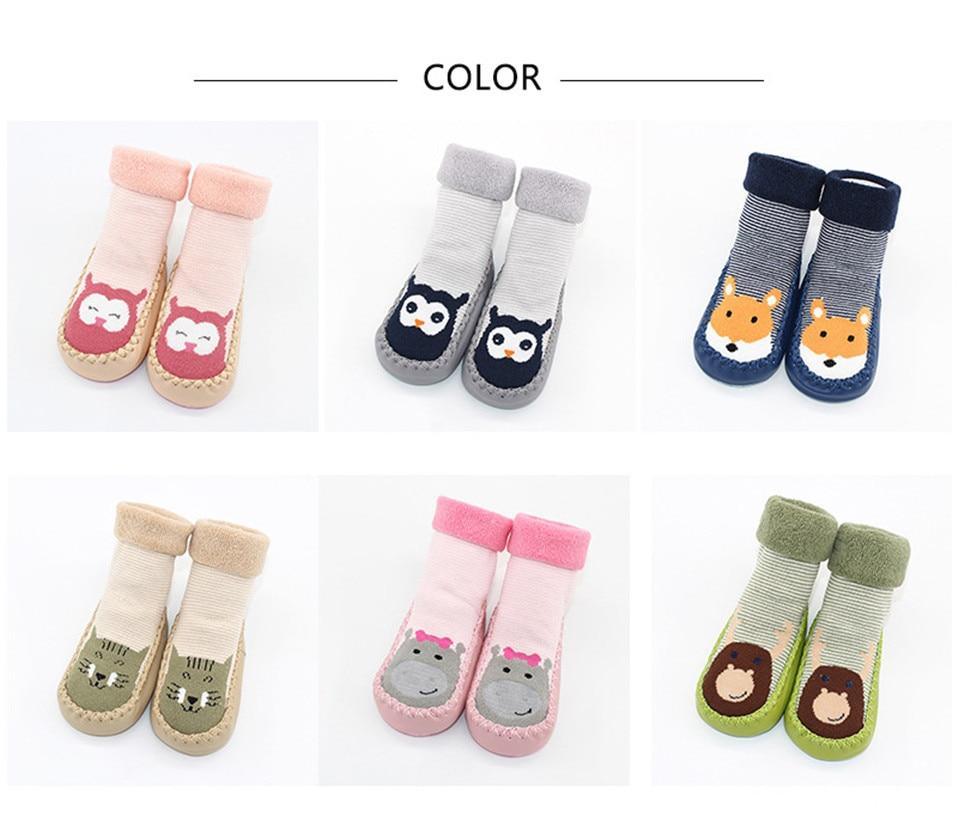 Stevvex baby warm stretchy booties socks with rubber soles, 6 pairs in designs for newborns on Tampa Home & Garden Store