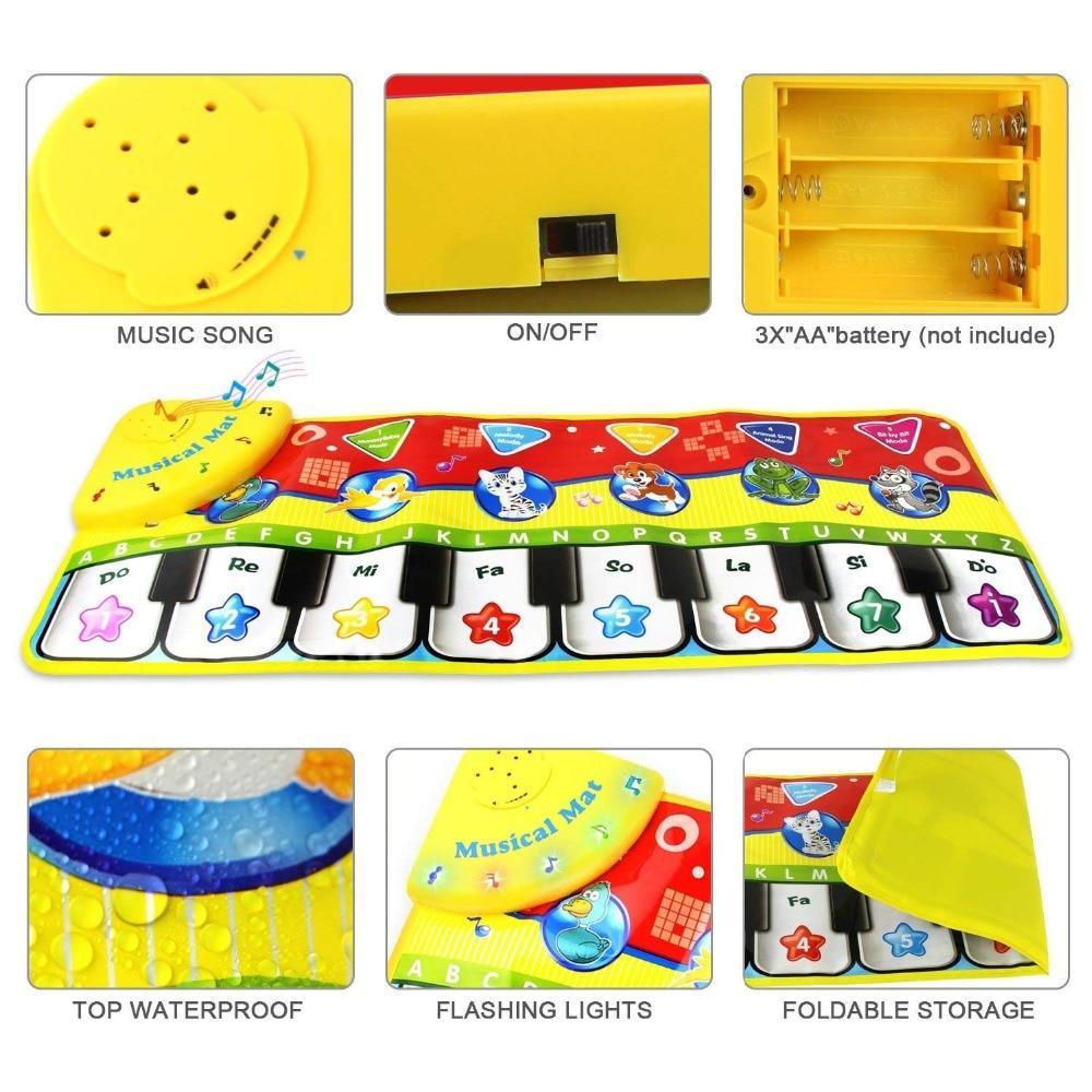 Stevvex Trend Baby Piano Mat; educational musical carpet with keyboard and waterproof top on Tampa Home & Garden Store