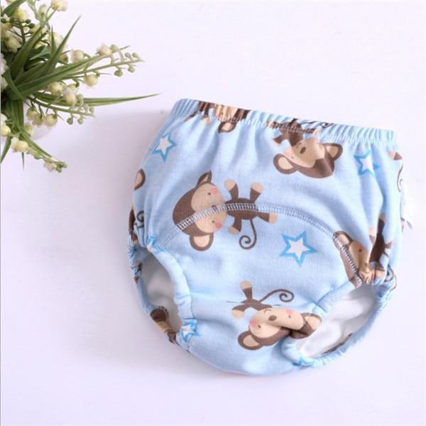 Stevvex cloth diaper training pants, 6-layer, light blue monkey print on Tampa Home & Garden Store