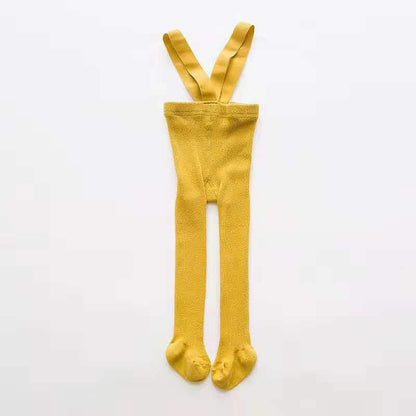 Stevvex newborn baby pants high-waist cross-belt leggings in mustard yellow on Tampa Home & Garden Store