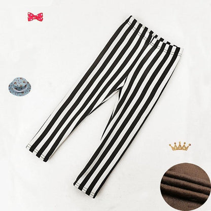 Baby Girls Leggings black and white striped thick warm fabric Stevvex on Tampa Home & Garden Store