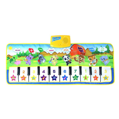 Stevvex Animals Musical Mat Carpet with 10 piano keys, colorful animal artwork for kids on Tampa Home & Garden Store