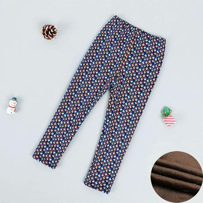Stevvex baby girls leggings navy floral print thick warm fleece lining on Tampa Home & Garden Store