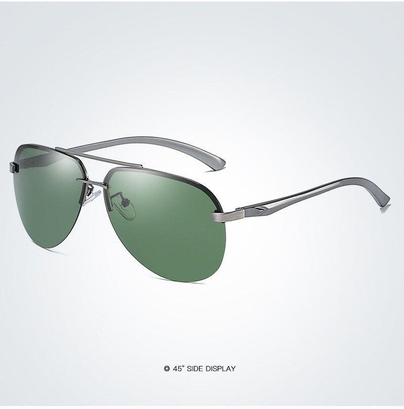 Stevvex aviator sunglasses with aluminium magnesium frame and green polarized lenses UV400 on Tampa Home & Garden Store