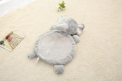 Stevvex plush elephant climbing carpet play mat in gray, soft cotton newborn floor mat for kids on Tampa Home & Garden Store