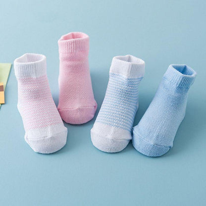 4 pairs Stevvex baby socks set pastel pink and blue breathable knitted newborn ankle socks on Tampa Home & Garden Store
