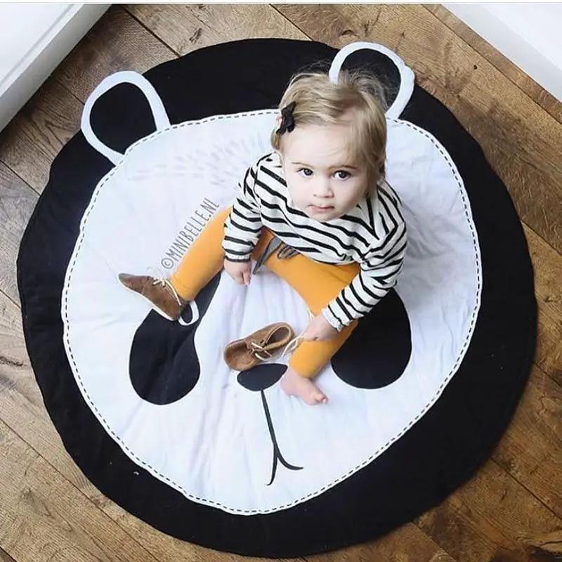 Cotton Baby Round Play Mat with Zipper Washable