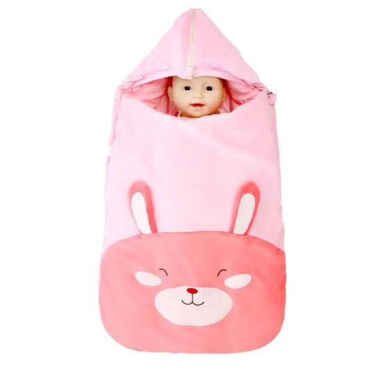 Newborn sleeping bag swaddle wrap pink bunny design Stevvex hooded infant sleep sack on Tampa Home & Garden Store