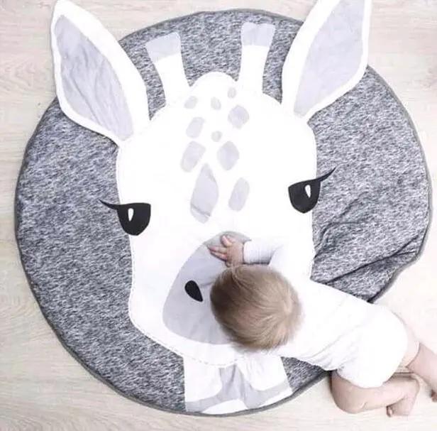 Cartoon Animals Baby Play Mat Round Pad for Kids