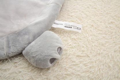 Plush climbing carpet play mat gray with elephant toy by Stevvex on cream shag rug on Tampa Home & Garden Store
