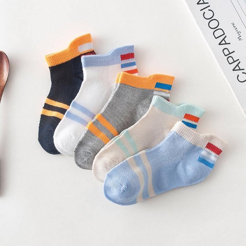 5 Pairs Kids Striped Socks set, assorted colors, Stevvex brand on Tampa Home & Garden Store