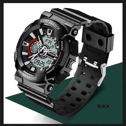 Stevvex black sport watch with LED digital and analog display, design, water resistant 30M on Tampa Home & Garden Store