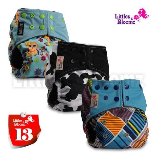 Stevvex cloth diaper pocket nappies set, 3 luxury washable nappies in assorted prints on Tampa Home & Garden Store