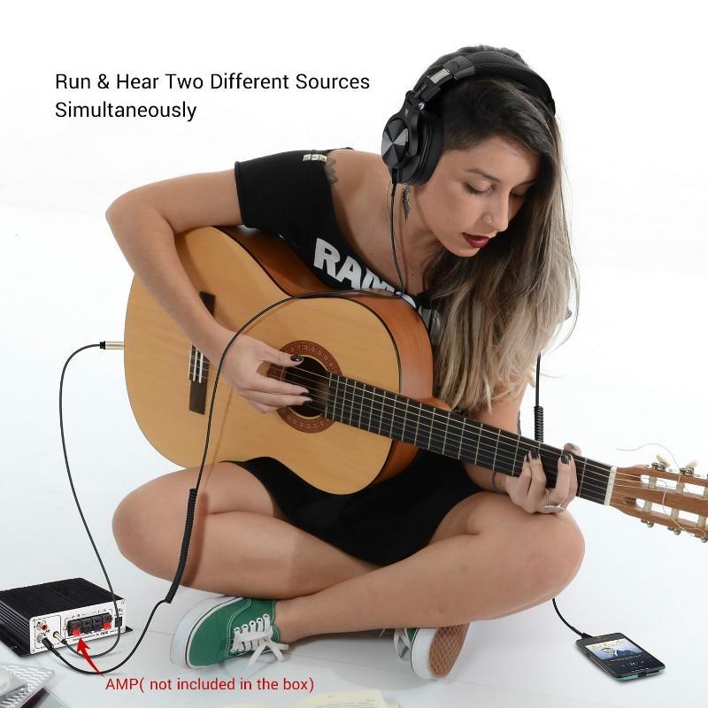 Stevvex over-ear Bluetooth studio headphones in black, wired for guitar recording on Tampa Home & Garden Store